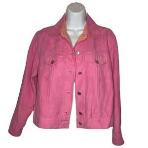 Vintage Drapers & Diamonds y2k pink suede long sleeve jacket coat
